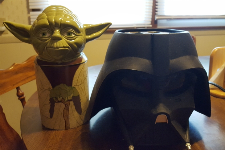 Yoda cookie jar and Darth Vader toaster